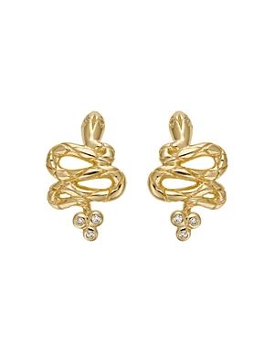 Temple St. Clair 18k Yellow Gold Serpent Earrings With Diamonds