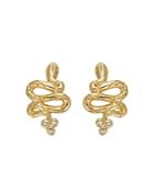 Temple St. Clair 18k Yellow Gold Serpent Earrings With Diamonds