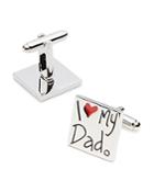 Link Up I Heart My Dad Square Cufflinks