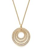 Ippolita 18k Yellow Gold Glamazon Stardust Three-ring Concentric Necklace With Diamonds, 20.5