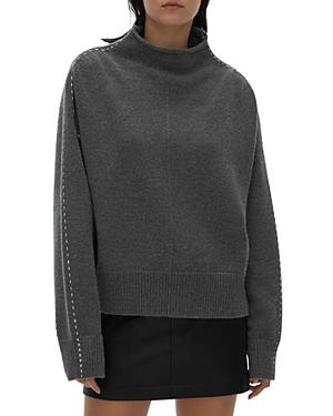 Helmut Lang Contrast Stitch Mock Neck Sweater