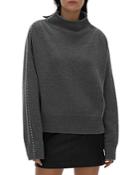 Helmut Lang Contrast Stitch Mock Neck Sweater