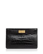Tory Burch Lee Radziwill Embossed Leather Clutch