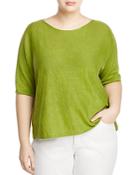 Eileen Fisher Plus Organic Linen Elbow Sleeve Sweater