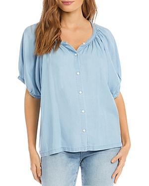 Karen Kane Chambray Peasant Top