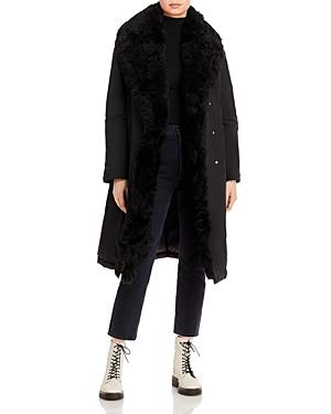 Yves Salomon Shearling Collar Puffer Coat