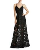 Dress The Population Florence Swirl Applique Gown