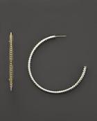 Lagos 18k Gold And Sterling Silver Enso Large Caviar Lined Hoop Earrings