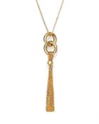 14k Yellow Gold Double Interlocking Circle Tassel Necklace, 20 - 100% Exclusive