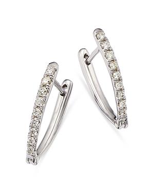 Bloomingdale's Diamond V-hoop Earrings In 14k White Gold, 0.20 Ct. T.w. - 100% Exclusive