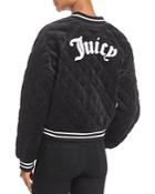 Juicy Couture Black Label Quilted Velour Bomber Jacket - 100% Exclusive