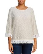 Vince Camuto Plus Textured Fringe Sweater