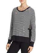 Pam & Gela Stripe Side Slit Sweatshirt