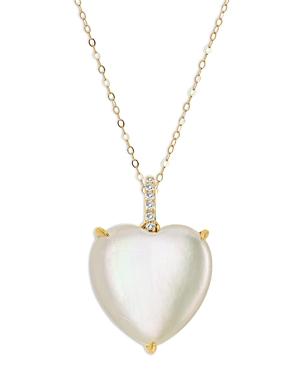 Rachel Reid 14k Yellow Gold Rock Crystal Heart Pendant Necklace, 16-20