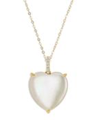 Rachel Reid 14k Yellow Gold Rock Crystal Heart Pendant Necklace, 16-20