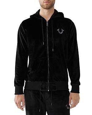 True Religion Velour Zip Front Hoodie