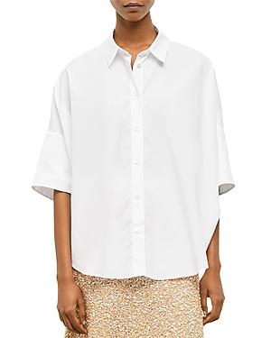 Gerard Darel Nara Oversized Cotton Button Down Shirt