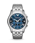 Emporio Armani Stainless Steel Blue Dial Watch, 44.5mm