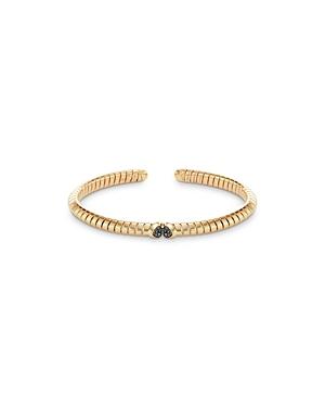 Marina B 18k Yellow Gold Trisoline Black Diamond Cuff Bracelet