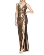 Dress The Population Jordan Ruched Sequined Gown