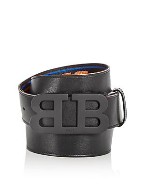 Bally Men's Double Mirror B Buckle Reversible Leather Belt