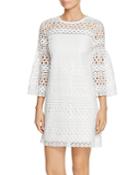 Laundry By Shelli Segal Lace Bell-sleeve Dress