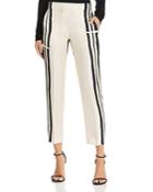 Theory Silk Stripe Straight Ankle Pants