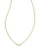 Kendra Scott Juliette Baguette Cubic Zirconia Adjustable Pendant Necklace In 14k Gold Plated, 19
