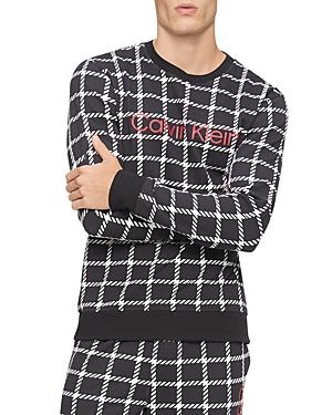 Calvin Klein Windowpane Plaid Logo Sweatshirt