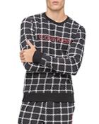 Calvin Klein Windowpane Plaid Logo Sweatshirt