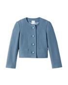 St. John Knits Raised Herringbone Bracelet Sleeve Jacket