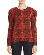 Pam & Gela Puff-shoulder Snake Print Sweatshirt - 100% Exclusive
