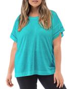 B Collection By Bobeau Curvy Madeline Contrast Knit Tee