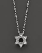 Roberto Coin 18 Kt. White Gold/diamond Star Of David Necklace