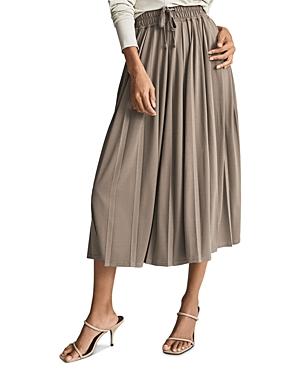 Reiss Ariella Jersey Pleated Midi Skirt