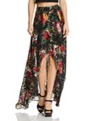 Alice + Olivia Kirstie Floral Burnout High/low Maxi Skirt