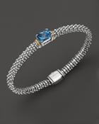 Lagos 18k Gold And Sterling Silver Prism Blue Topaz Rope Bracelet, 6mm