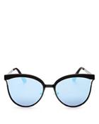 Quay Star Dust Mirrored Cat Eye Sunglasses, 55mm