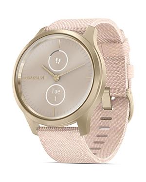 Garmin Vivomove Style Blush Pink Nylon Strap Touchscreen Hybrid Smartwatch, 42mm