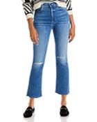 Mother The Hustler High Rise Ankle Fray Flare Jeans In Can't Stop