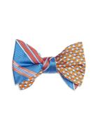 Brooks Brothers Double Sided Stripe/hat Self Tie Bow Tie