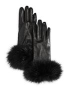 Bloomingdale's Fox Fur Cuffed Leather Gloves - 100% Exclusive