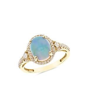 Bloomingdale's Ethiopian Opal & Diamond Halo Ring In 14k Yellow Gold - 100% Exclusive