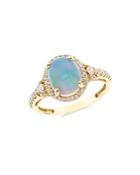 Bloomingdale's Ethiopian Opal & Diamond Halo Ring In 14k Yellow Gold - 100% Exclusive