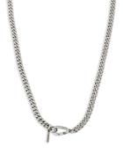 Allsaints Curb Chain Strand Necklace In Sterling Silver, 20