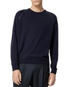 The Kooples Wool Leather Trimmed Sweater