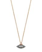 Kismet By Milka 14k Rose Gold Champagne & White Diamond Eye Haven Pendant Necklace, 18