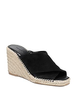 Vince Women's Gaelan Square Toe Crisscross Espadrille Wedge Sandals