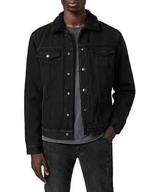 Allsaints Alder Faux Fur Collar Trucker Jacket