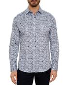 Robert Graham Barbera Cotton Leaf Print Classic Fit Button Down Shirt